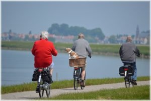 older adults exercising - cycling